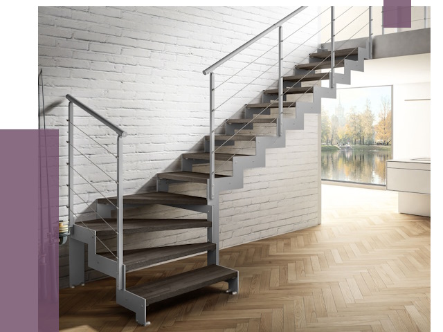 Г-образные лестницы под ключ в Сарапуле от 37425 руб. | ПРОЛЁТ-Срл