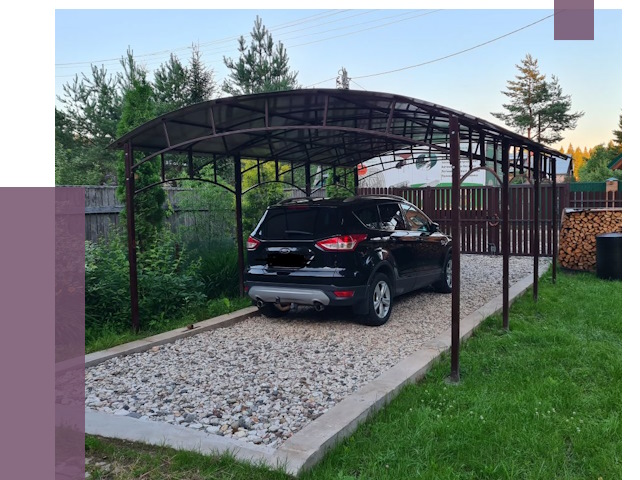 Навесы для автомобиля в Сарапуле от 13266 руб.  | ПРОЛЁТ-Срл