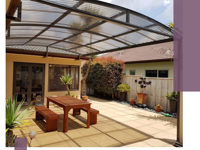 Навесы во двор под ключ в Сарапуле — изготовление и монтаж