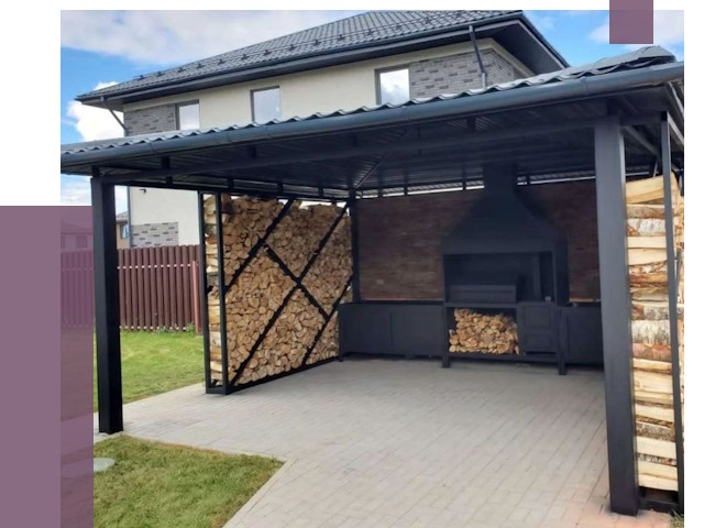 Навесы для барбекю в Сарапуле от 12853 руб. под ключ | ПРОЛЁТ-Срл