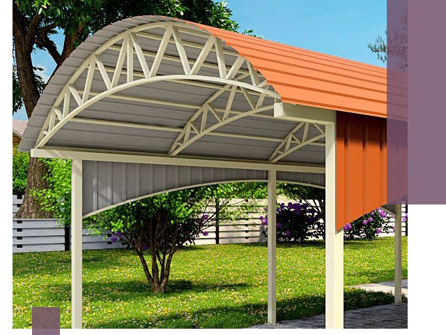 Навесы из профнастила под ключ в Сарапуле — установка и монтаж