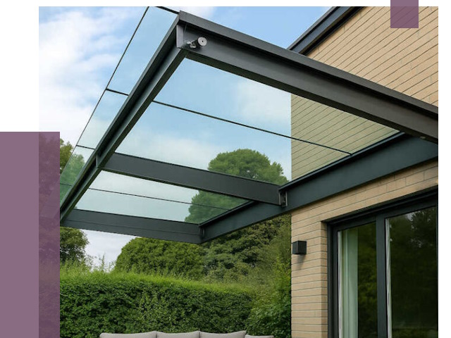 Стеклянные навесы и козырьки в Сарапуле от 12389 руб.