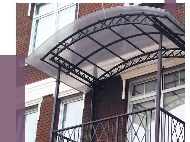 Козырьки над балконом в Сарапуле от 8724 руб. | ПРОЛЁТ-Срл