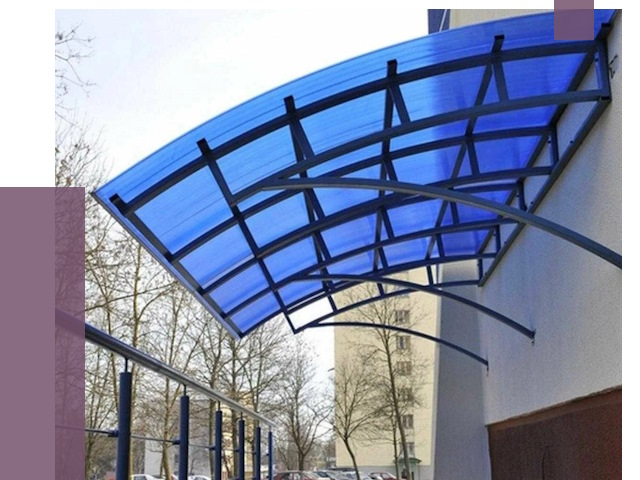 Козырьки из поликарбоната в Сарапуле от 4336 руб. под ключ | ПРОЛЁТ-Срл