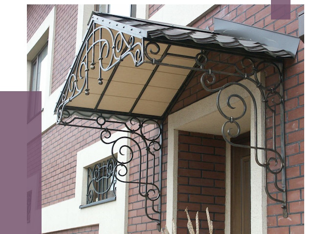 Двускатные козырьки в Сарапуле под ключ от 12905 руб.