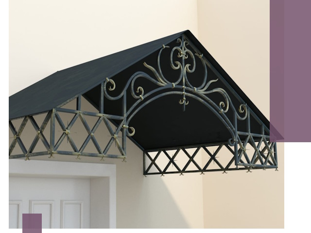 Двускатные металлические козырьки под ключ в Сарапуле